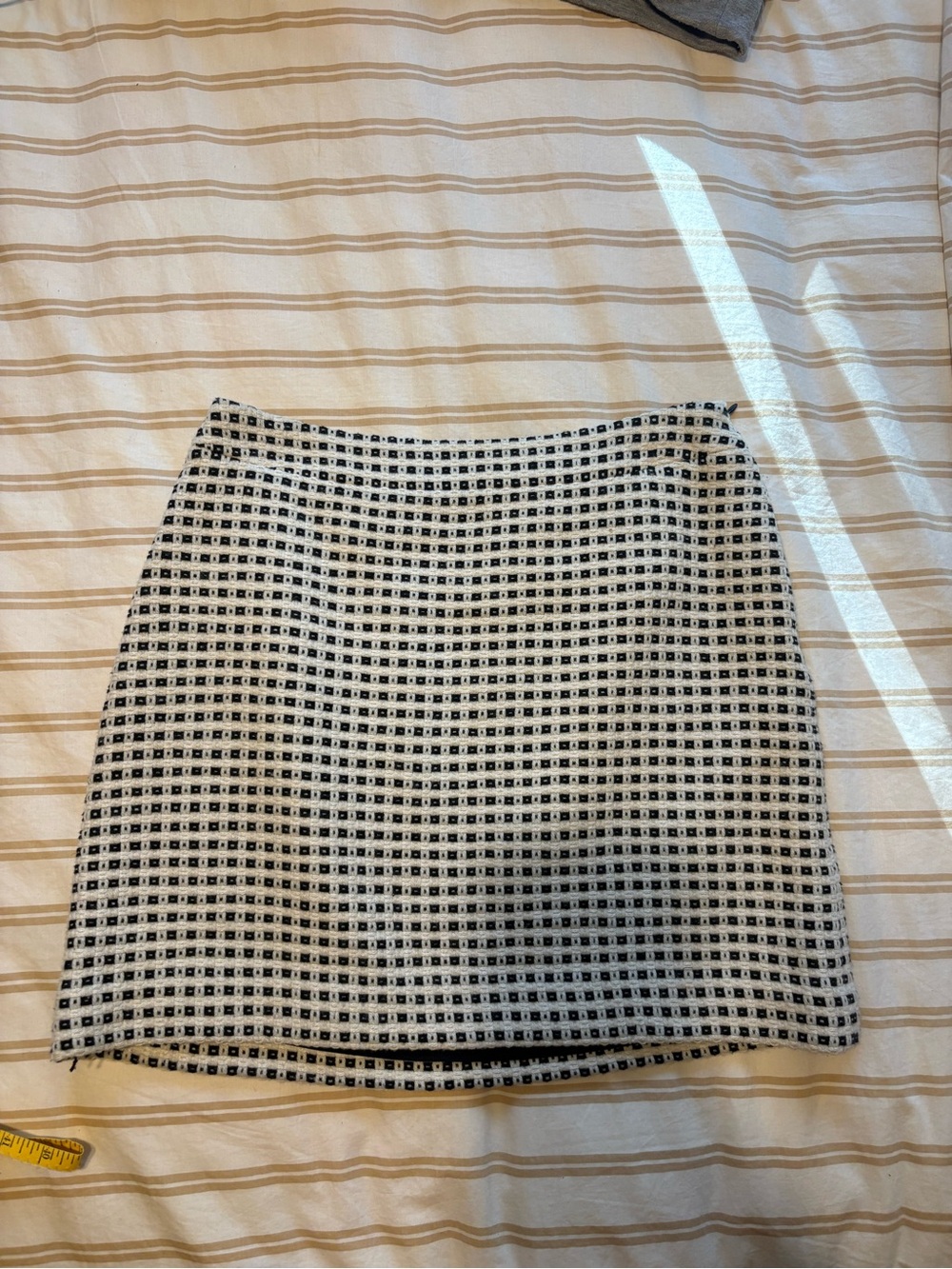 Banana Republic Black & White Checked Knit Mini Skirt
